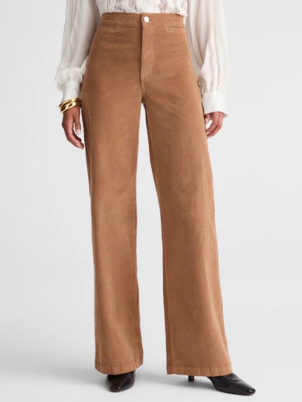 Madewell High-Rise Wide-Leg Pants in Camel Brown